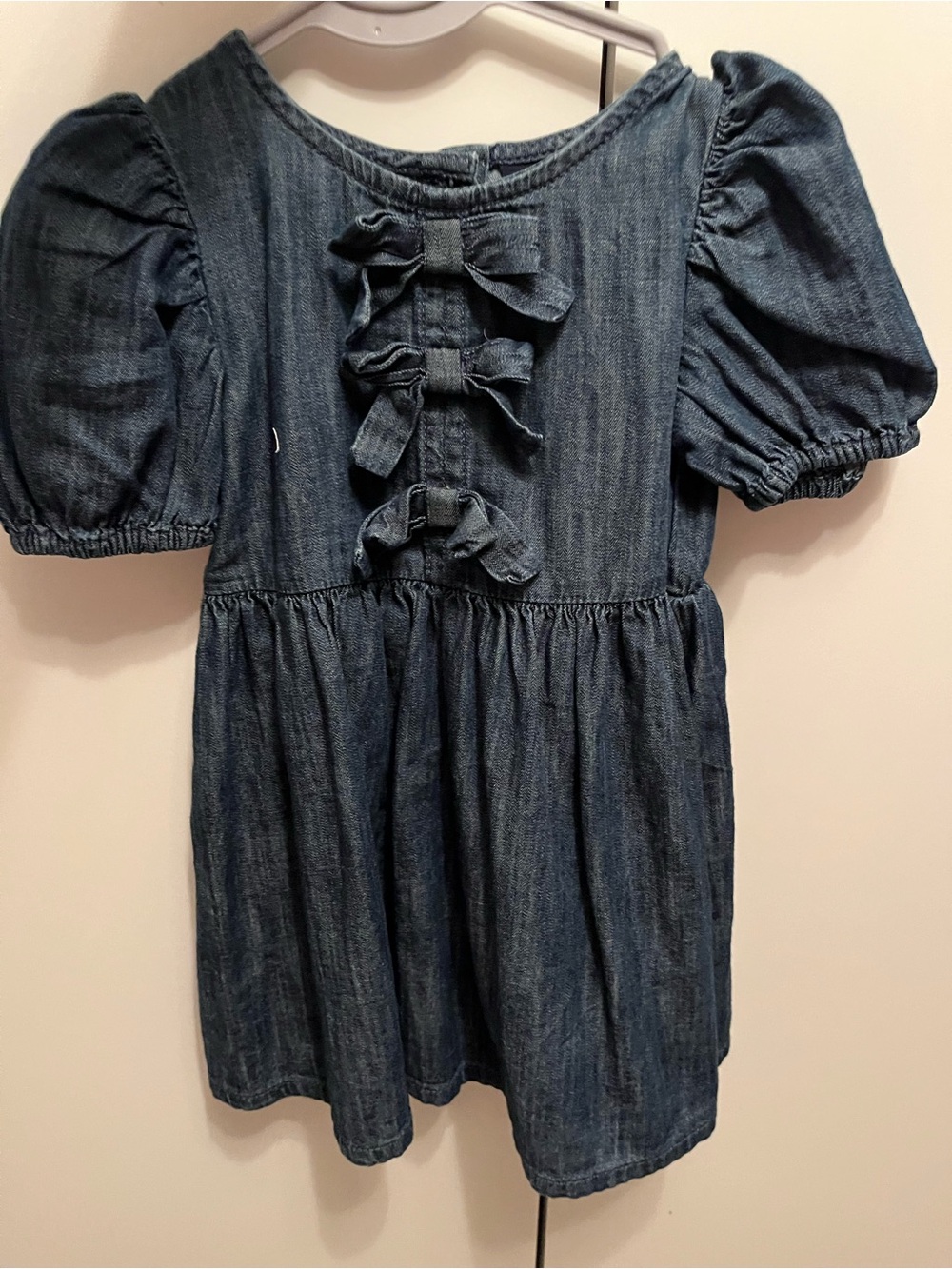 GAP Blue Denim Dress with Front Bows